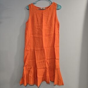 Chic Orange Sleeveless Dress